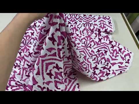 B376 Viscose Satin Painted Aztec Pink