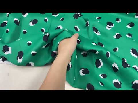 B378 Viscose Satin Leopard Green