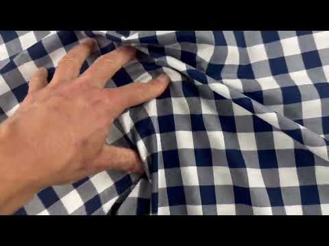 C769 17mm Woven Cotton Gingham Navy