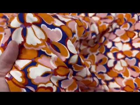 H365 70’s Floral Viscose Rust