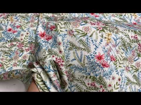 Flower Field Cotton Poplin Ivory Multi C772