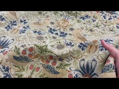 S275 Natural Strawberry thief velvet tapestry