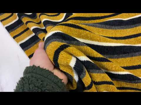B360 Chenille Stripe Knit Mustard