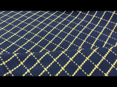 Basket Weave Check Wool Touch Blue F118