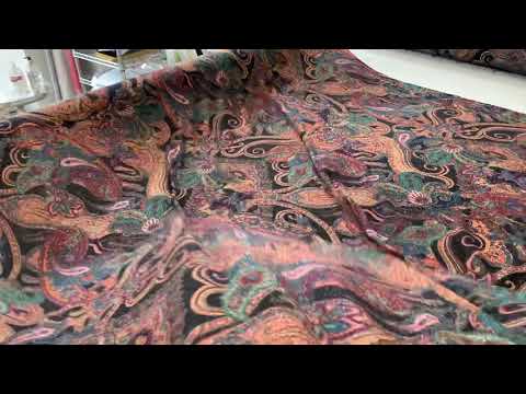 F60 Lurex Knit Glitzy Paisley Jade Green/ Peach