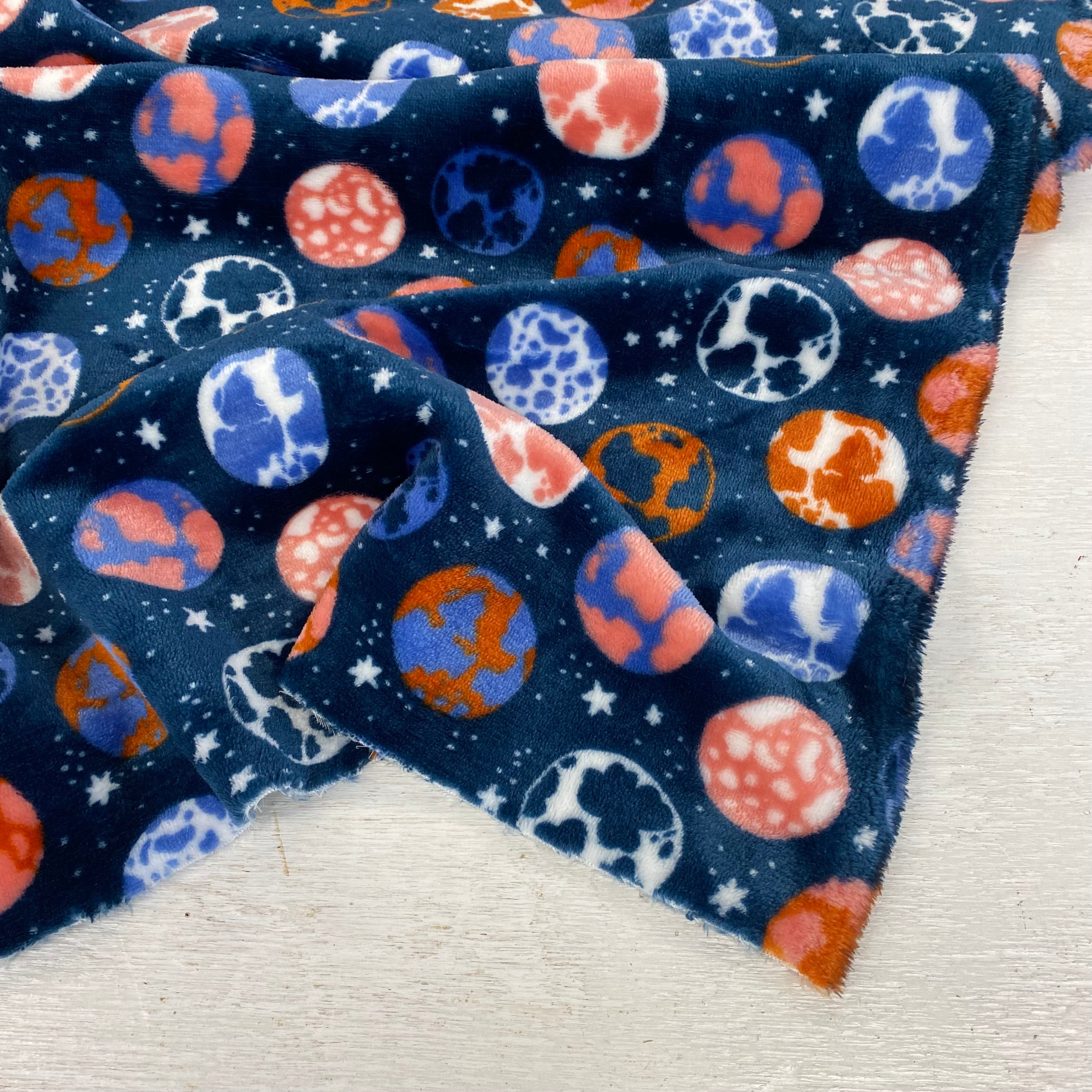 i455 Solar Super Soft Cuddle Fleece Denim Multi Fabric Gathered