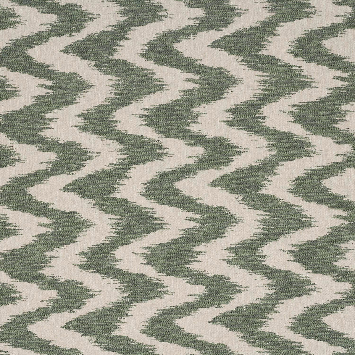 iLiv Ceyara evergreen fabric featuring a contemporary woven zig zag pattern in rich green, with a textured cotton mix finish