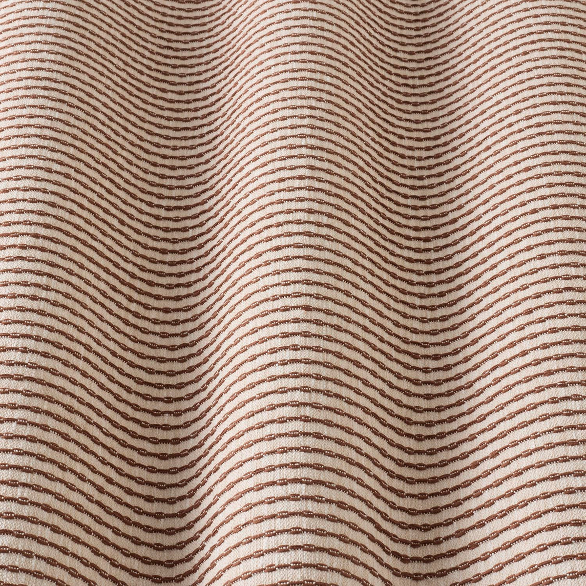 iLiv Sundara Auburn gathered fabric, a contemporary woven stripe cotton-mix upholstery and soft furnishing fabric in rich ochre tones from the Zafira collection.