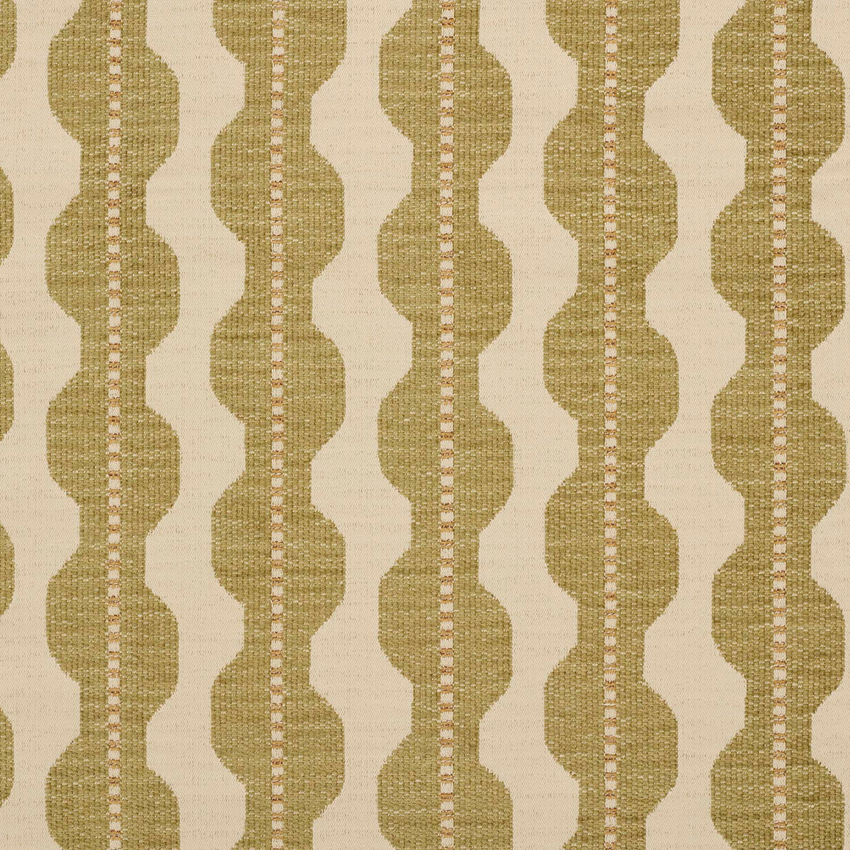iLiv Zena cedar fabric featuring a contemporary woven stripe pattern in rich green, with a textured cotton mix finish.