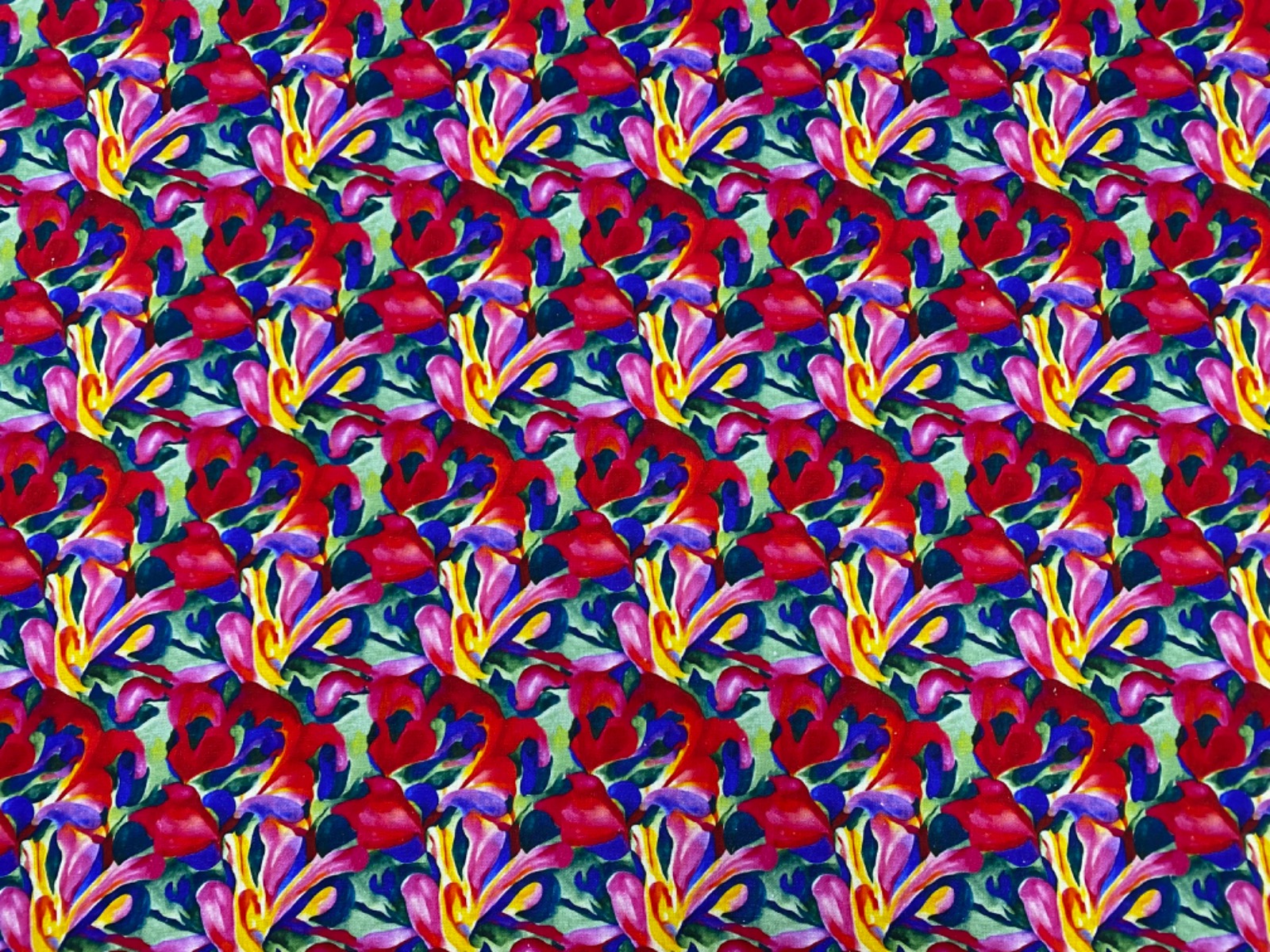 i503 Abstract Floral Linen Multi