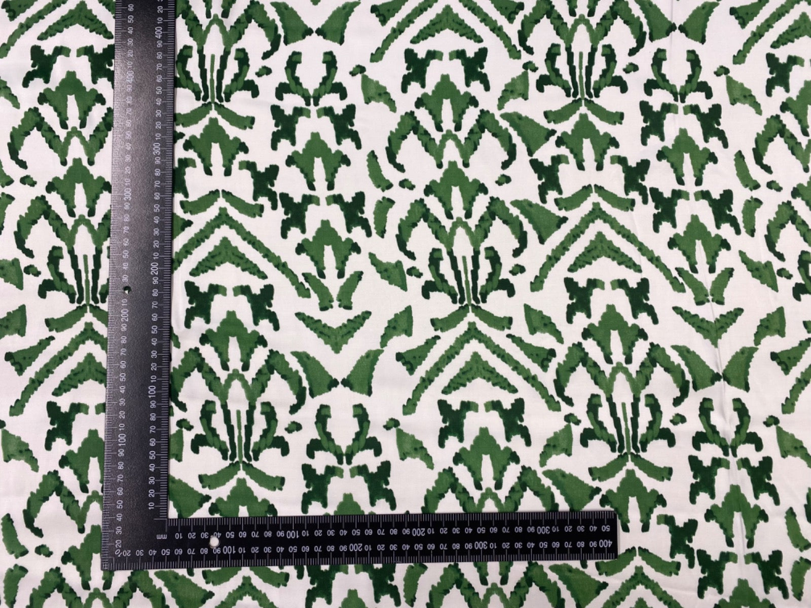 B377 Viscose Satin Painted Aztec Green