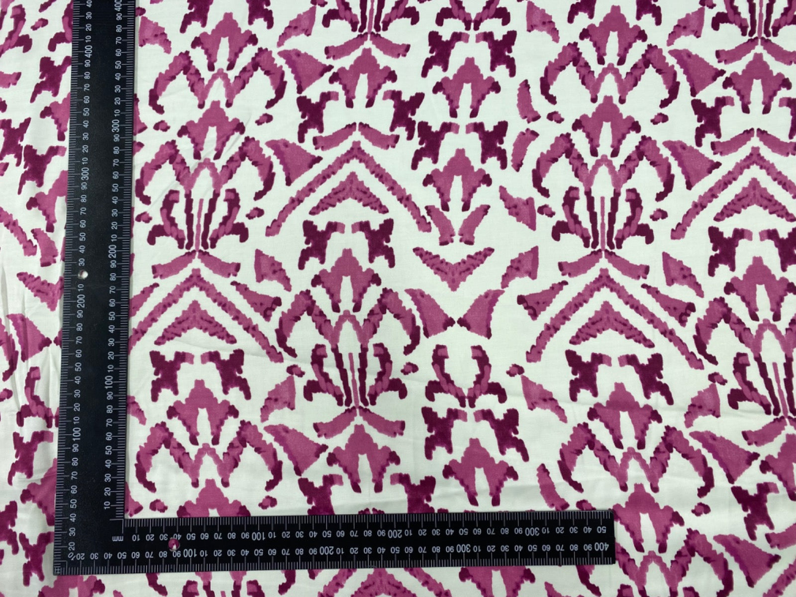 B376 Viscose Satin Painted Aztec Pink