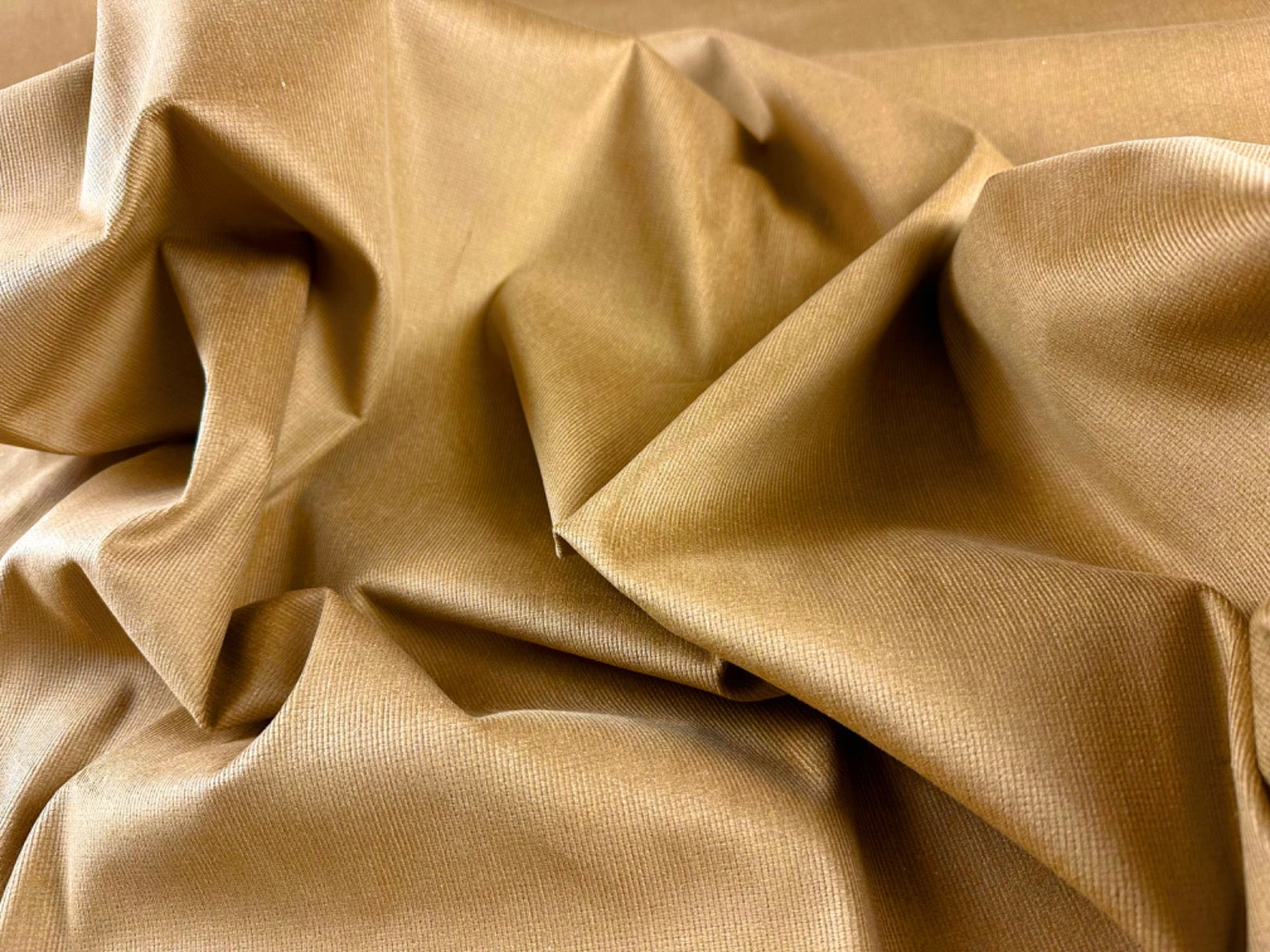 F367 Ex Designer Stretch 16 Wale Cord Gold Almond