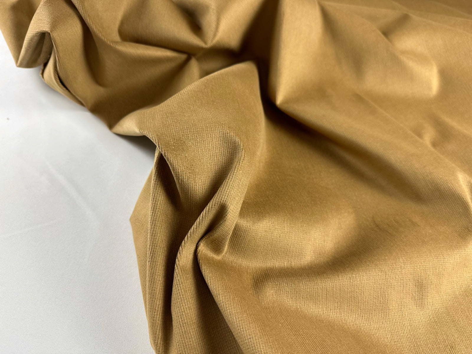 F367 Ex Designer Stretch 16 Wale Cord Gold Almond