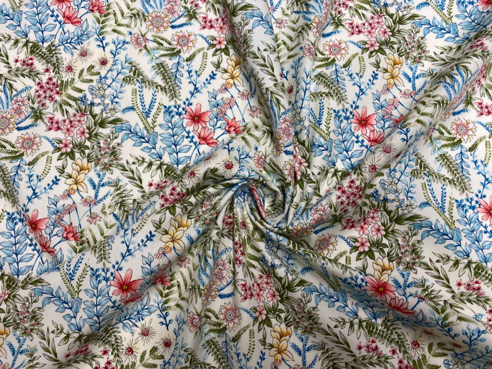 Flower Field Cotton Poplin Ivory Multi C772
