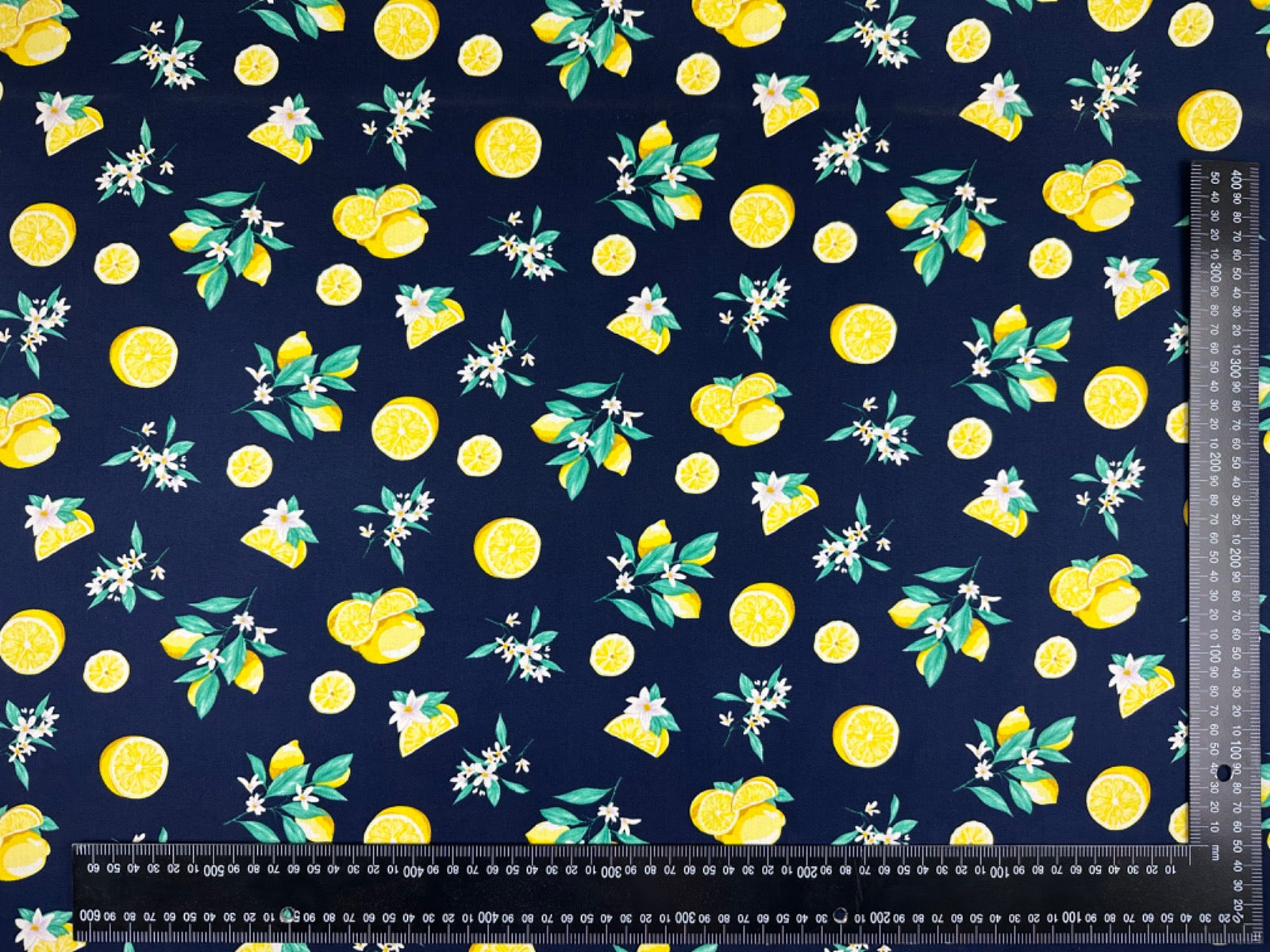 C780 Summer Lemon Cotton Poplin Navy