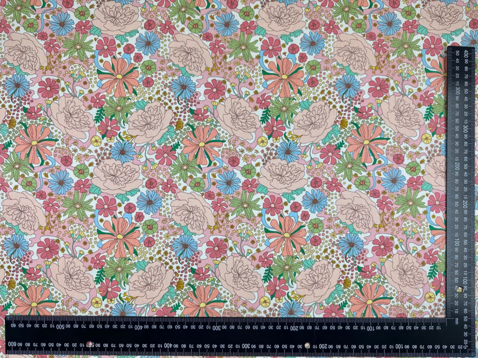 C781 Flowerland Cotton Poplin Peach