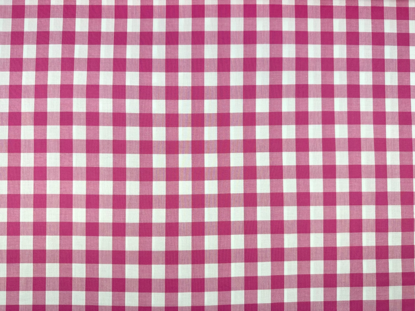 C783 17mm Woven Cotton Gingham Fuchsia