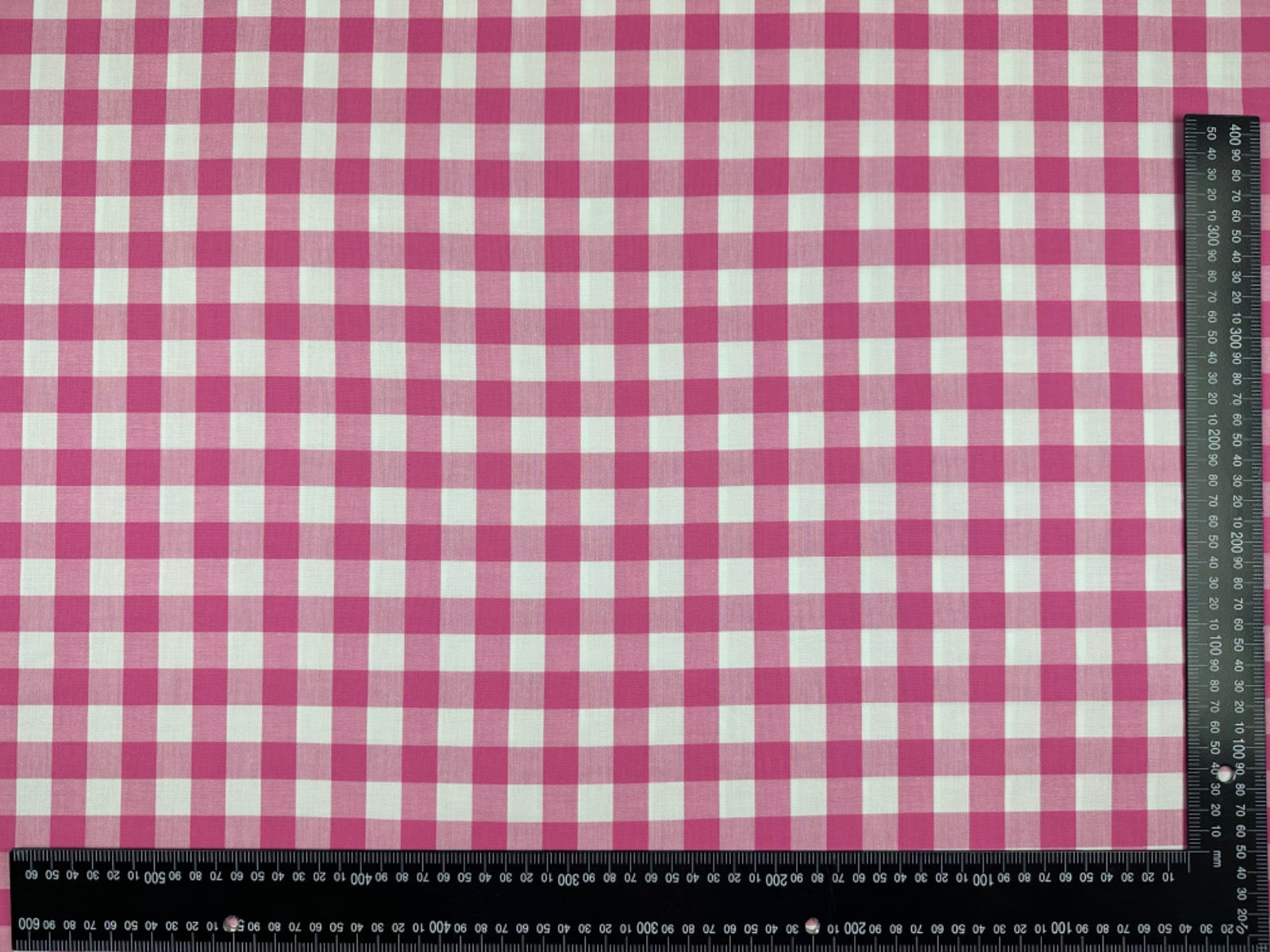 C783 17mm Woven Cotton Gingham Fuchsia