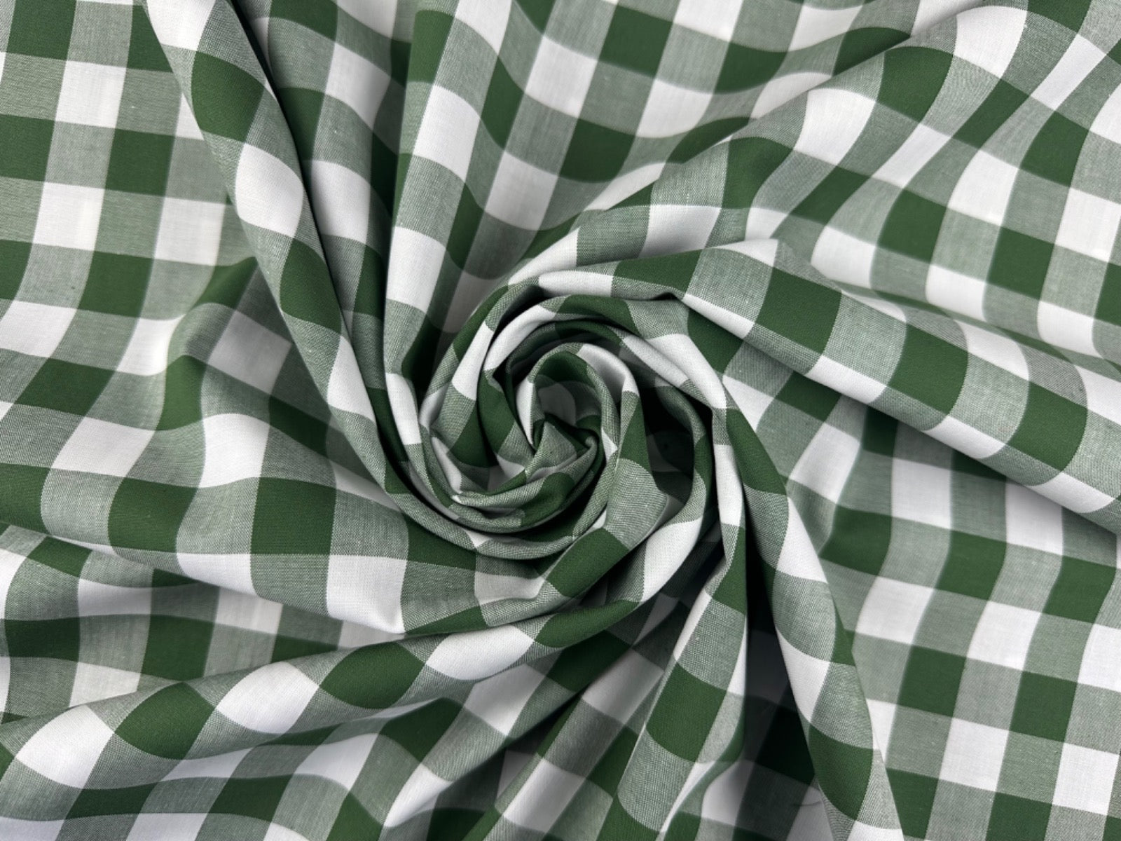 C784 17mm Woven Cotton Gingham Forest