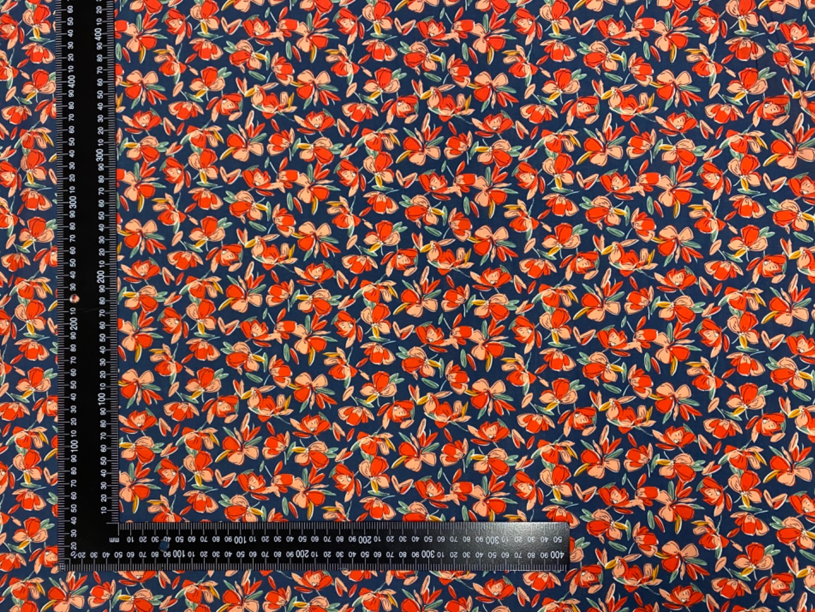 H384 Rouge Flowers Viscose Petrol