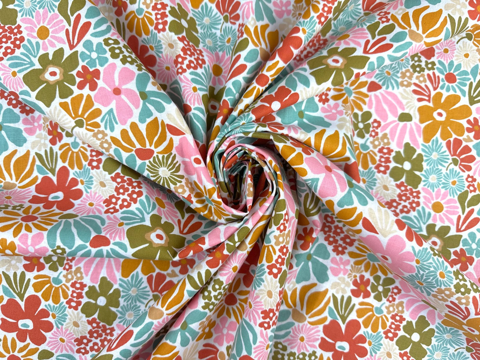 H398 Daisy Autumn Cotton Multi