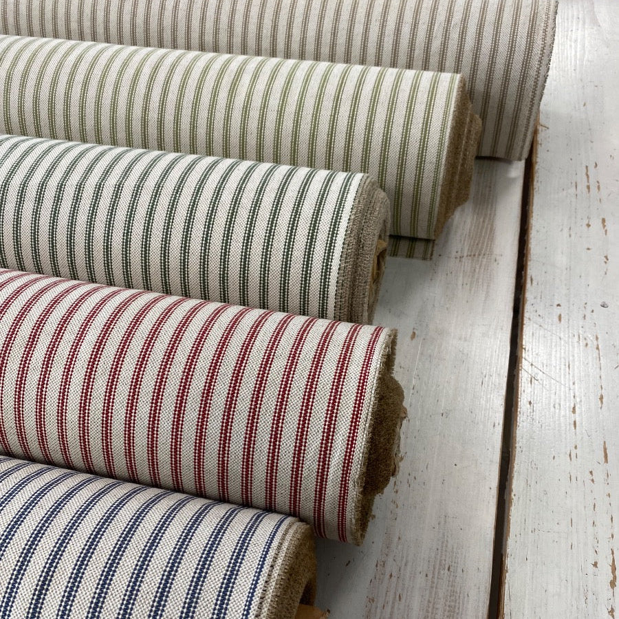 S283 Lime Green Rustic Country Ticking Stripe