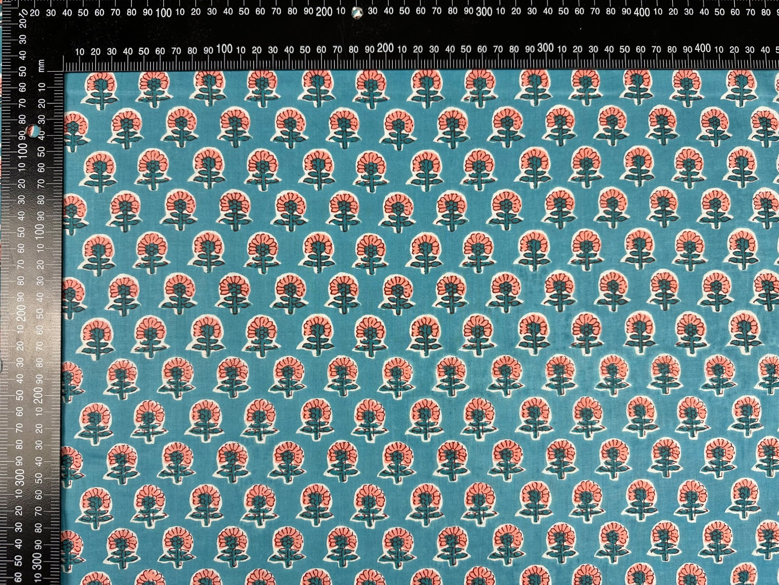 H402 Sun Flower Block Print Blue