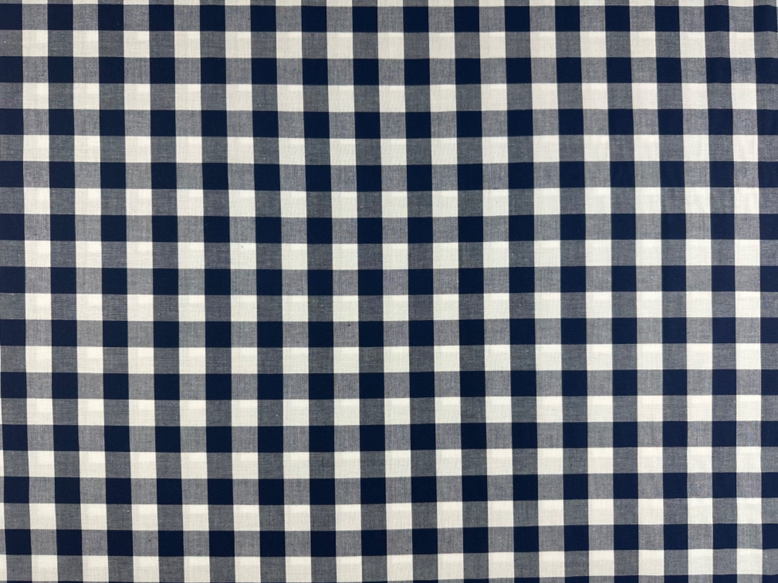 C769 17mm Woven Cotton Gingham Navy