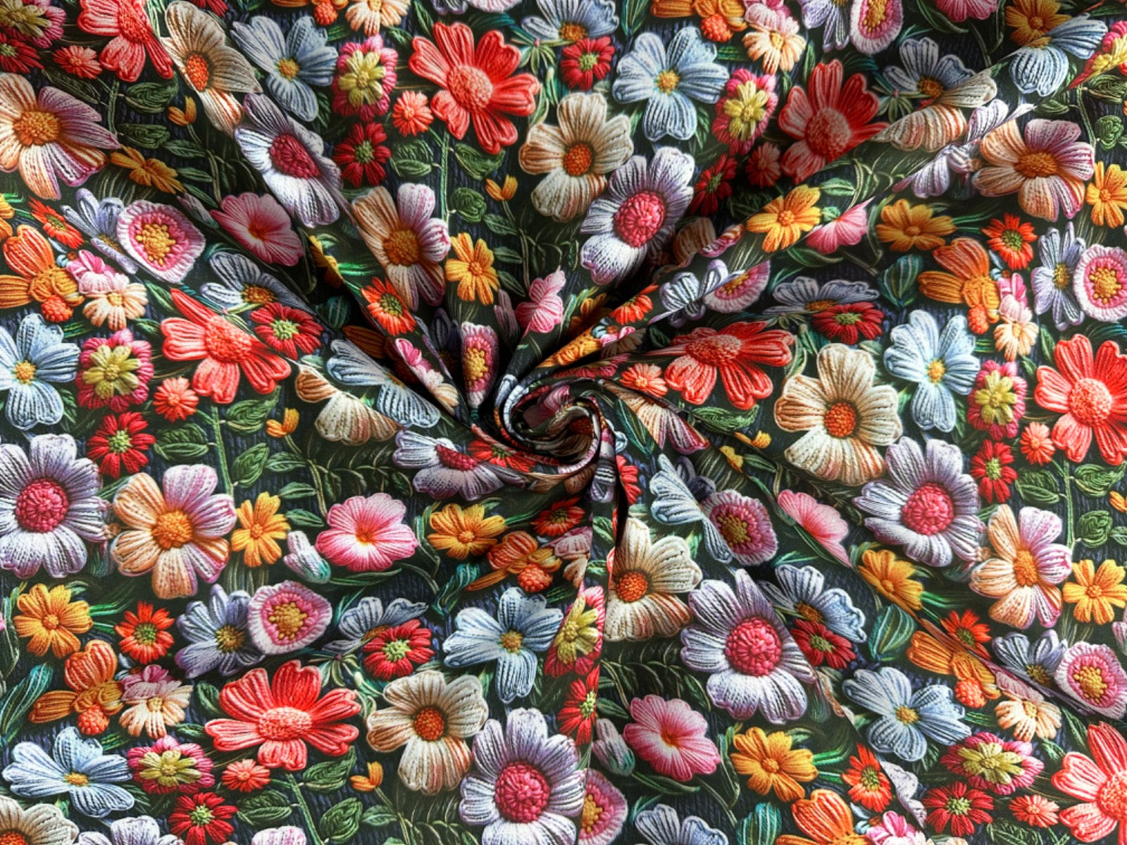 i513 Printed Embroidery Garden Multi