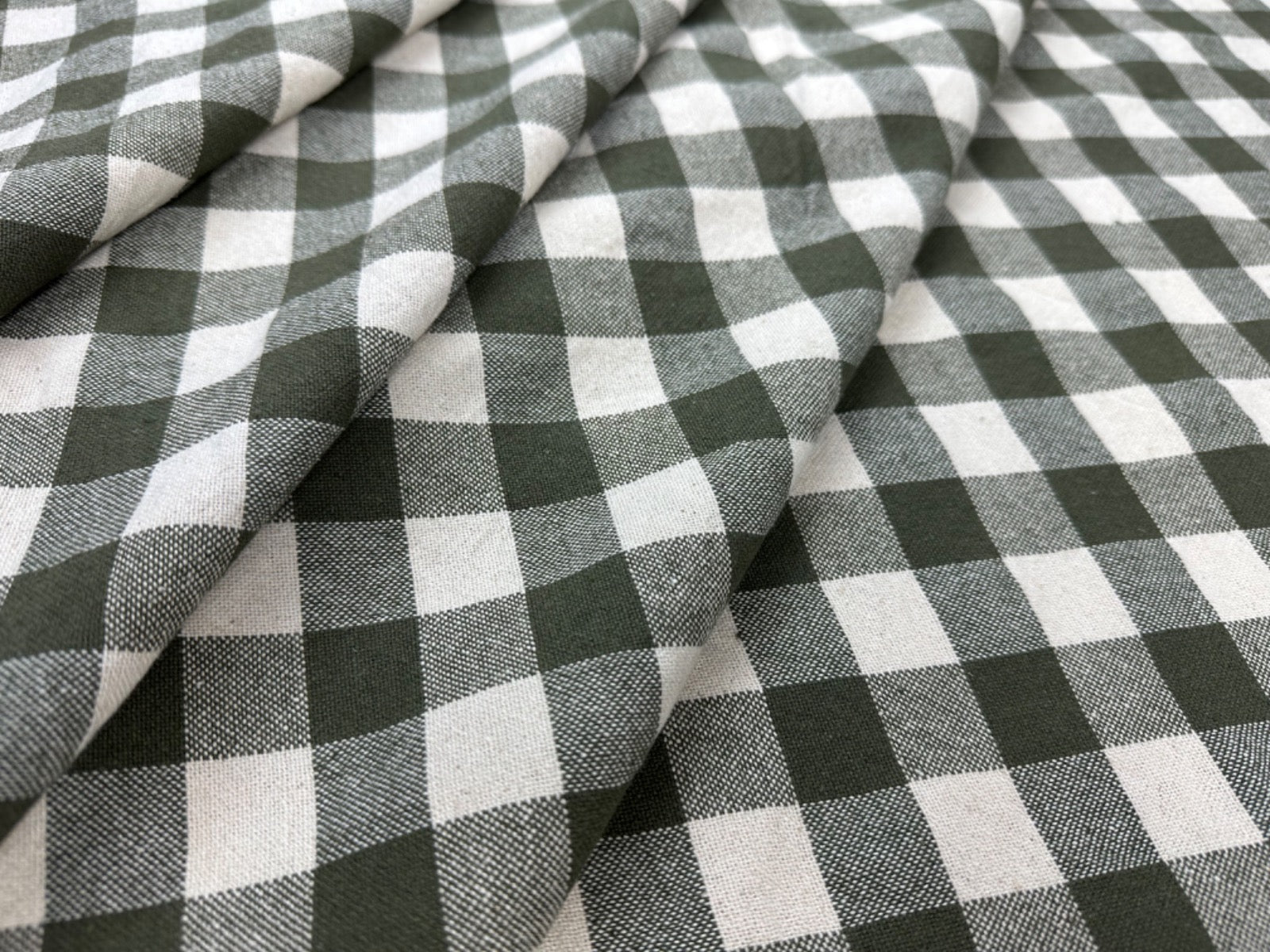 H358 Rustic Chunky Gingham Khaki