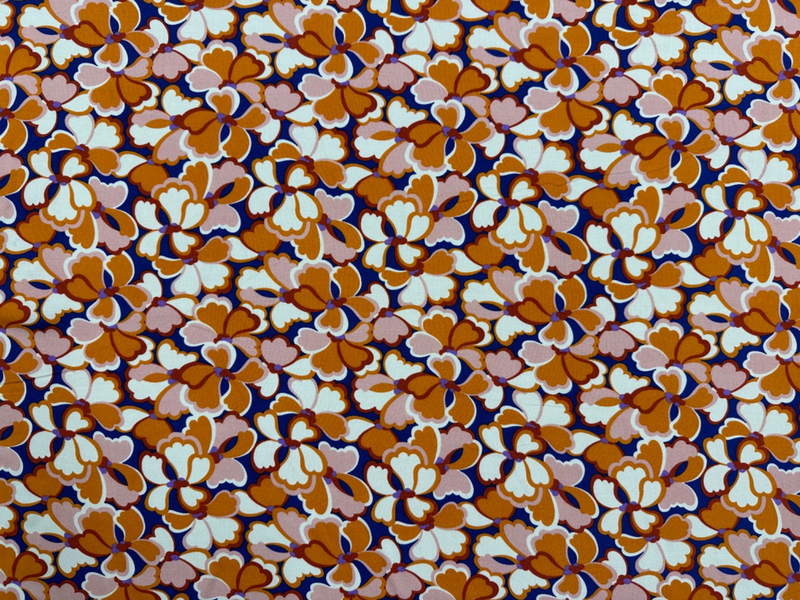 H365 70’s Floral Viscose Rust
