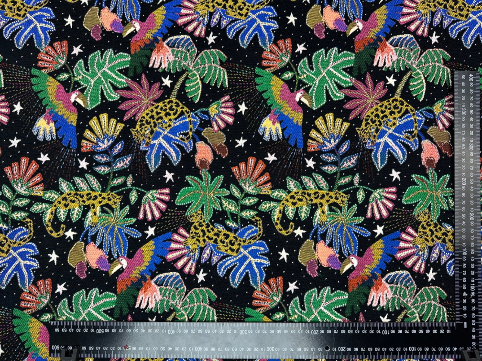 H379 Midnight Party Jungle Animal Black Multi