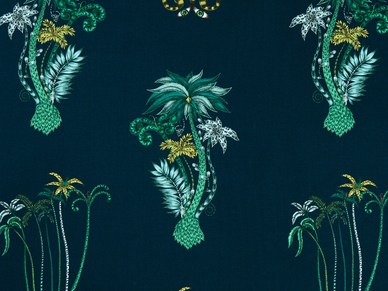 Clarke & Clarke Jungle Palms Navy