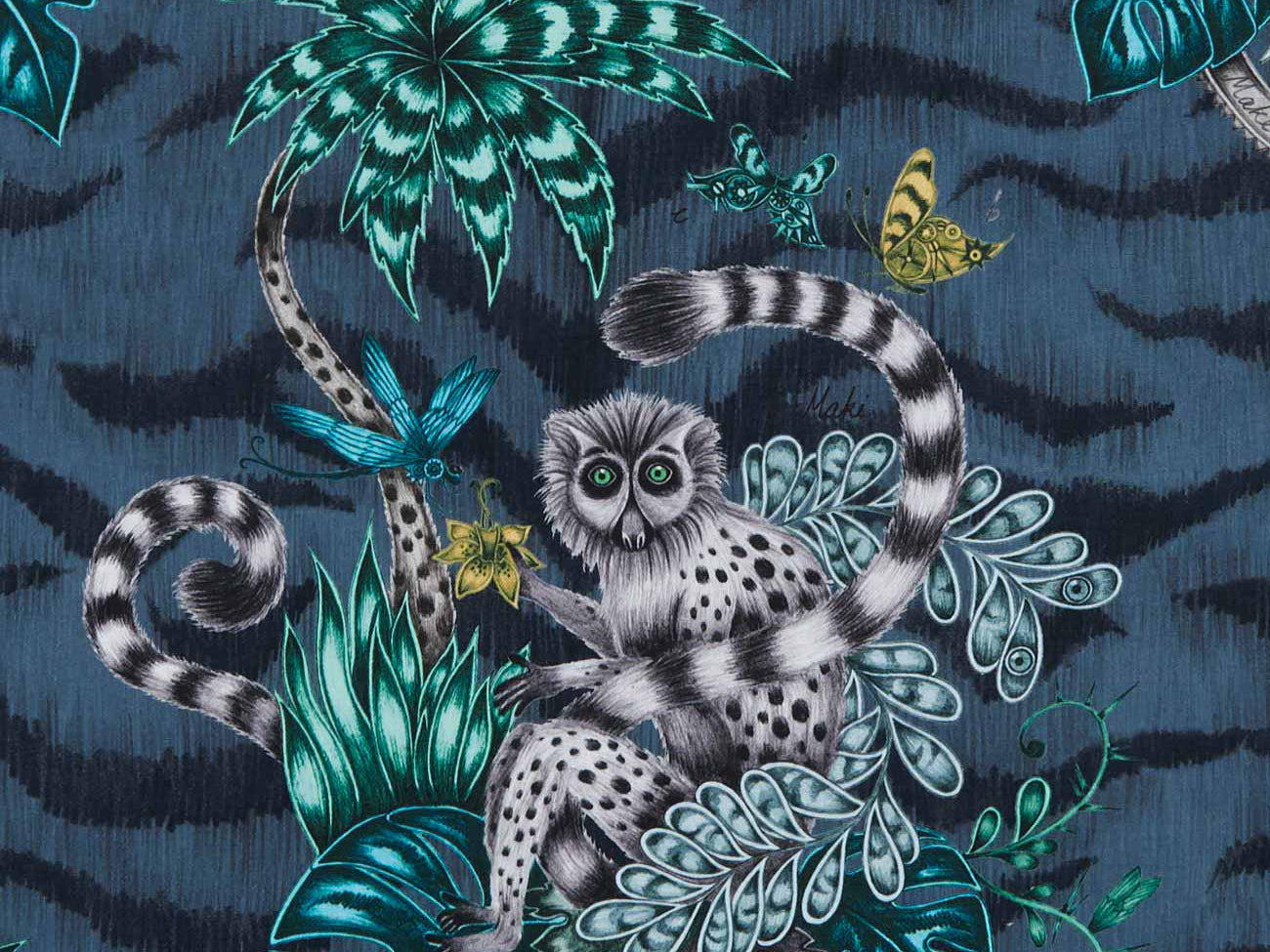 Clarke & Clarke Lemur Navy