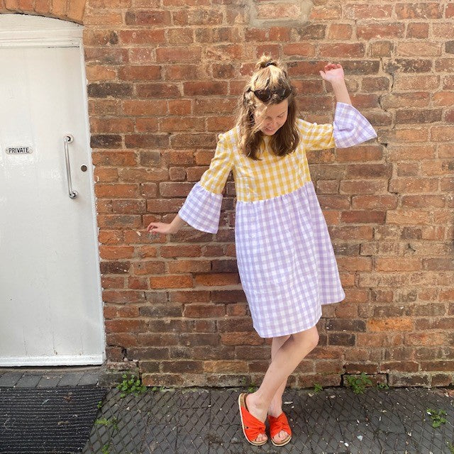 Cotton Gingham Stone B312