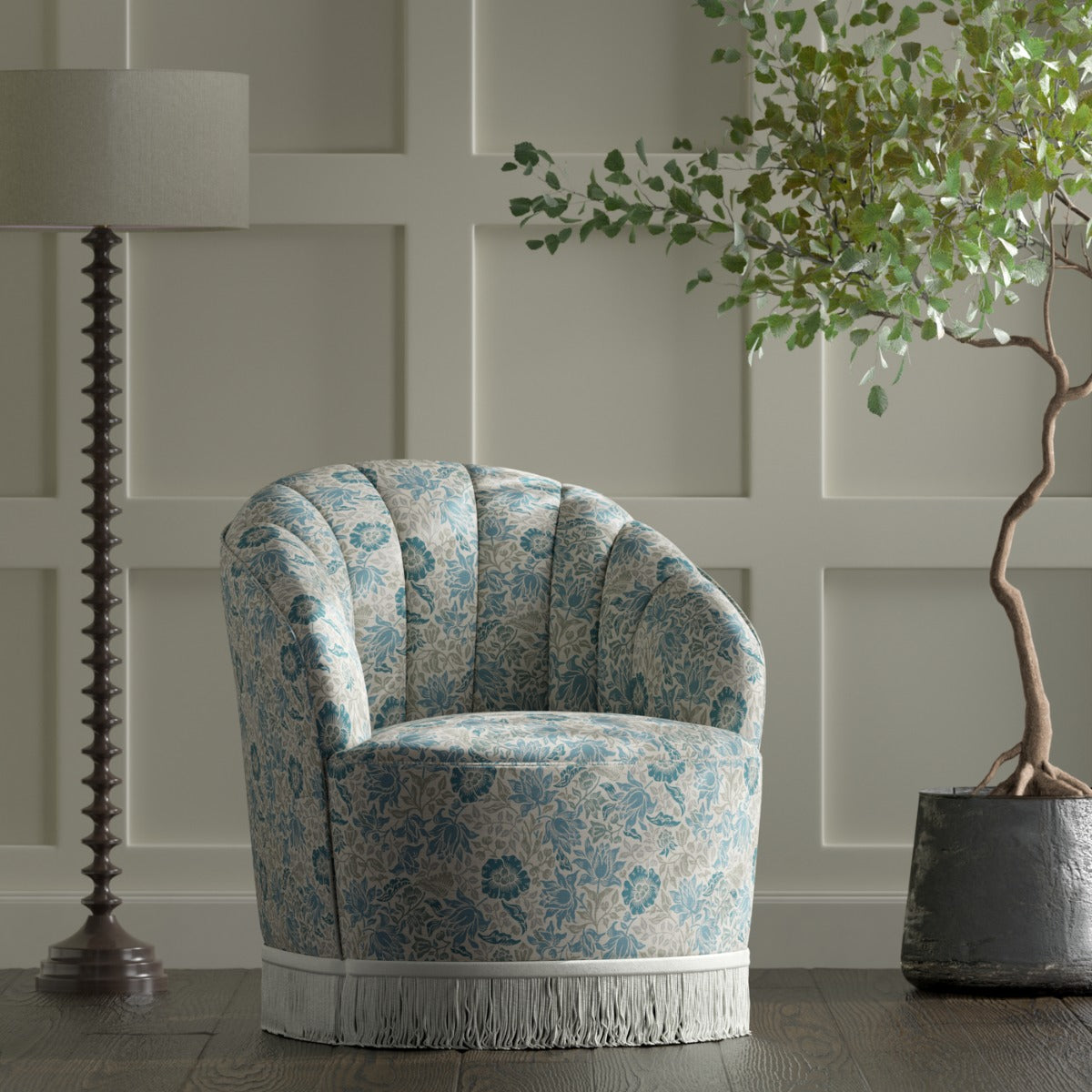 Clarke & Clarke Mallow Denim Ivory