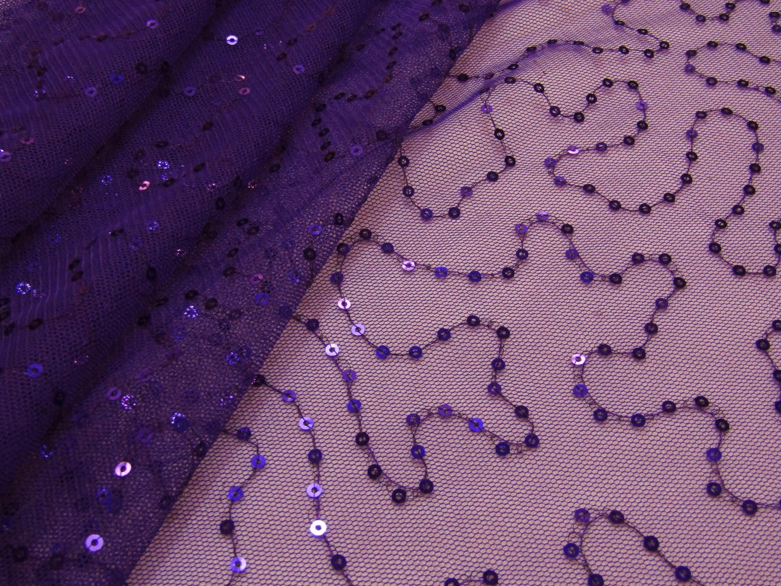 Sequined Net Purple P34