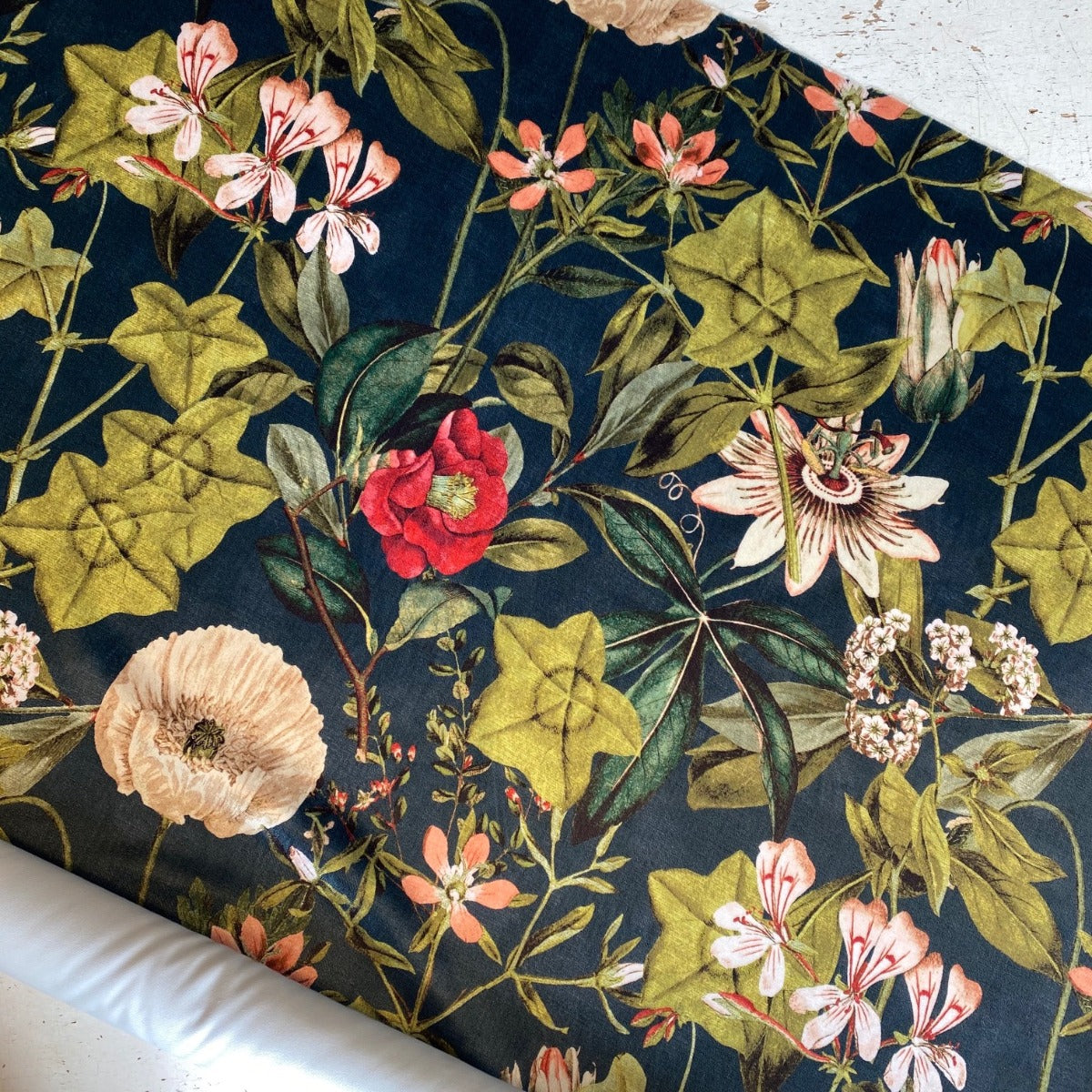 Clarke & Clarke Passiflora Midnight Spice Velvet