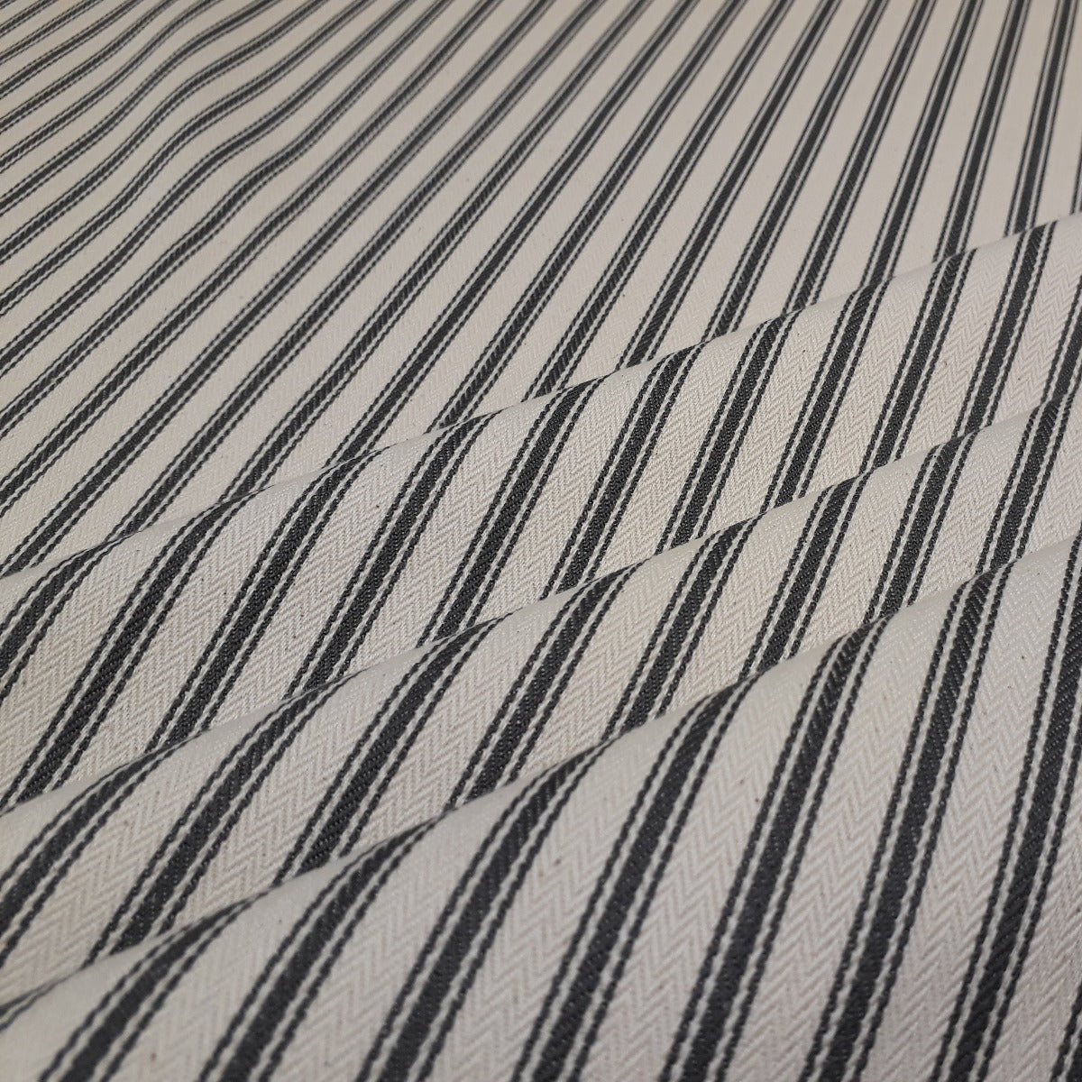 French Woven Ticking Grey S5