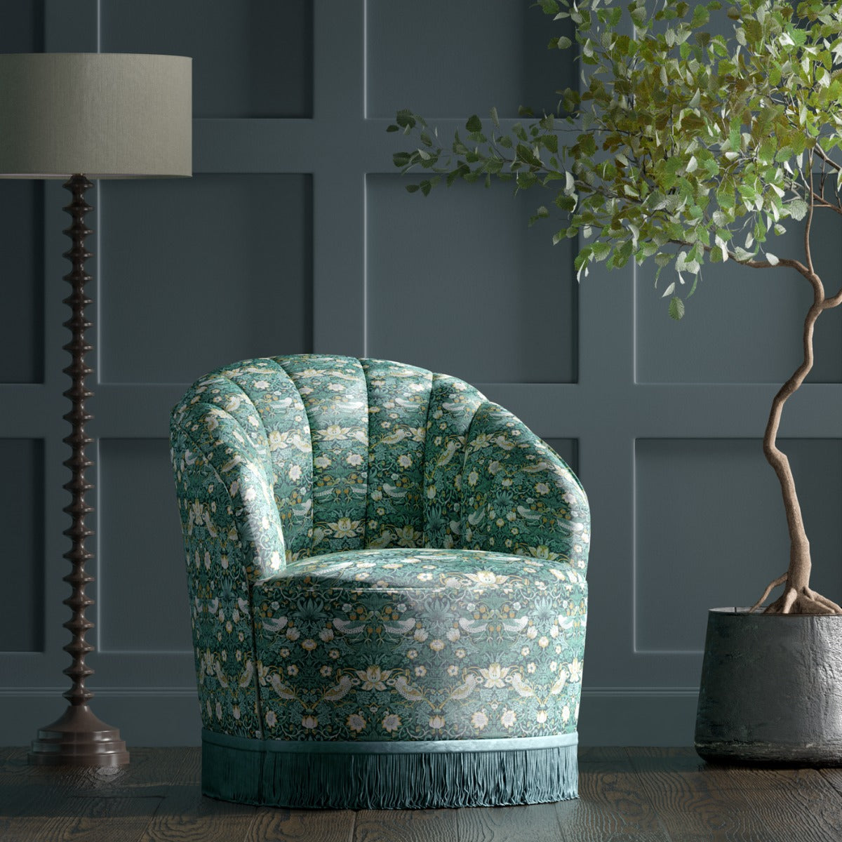 Clarke & Clarke Strawberry Thief Teal