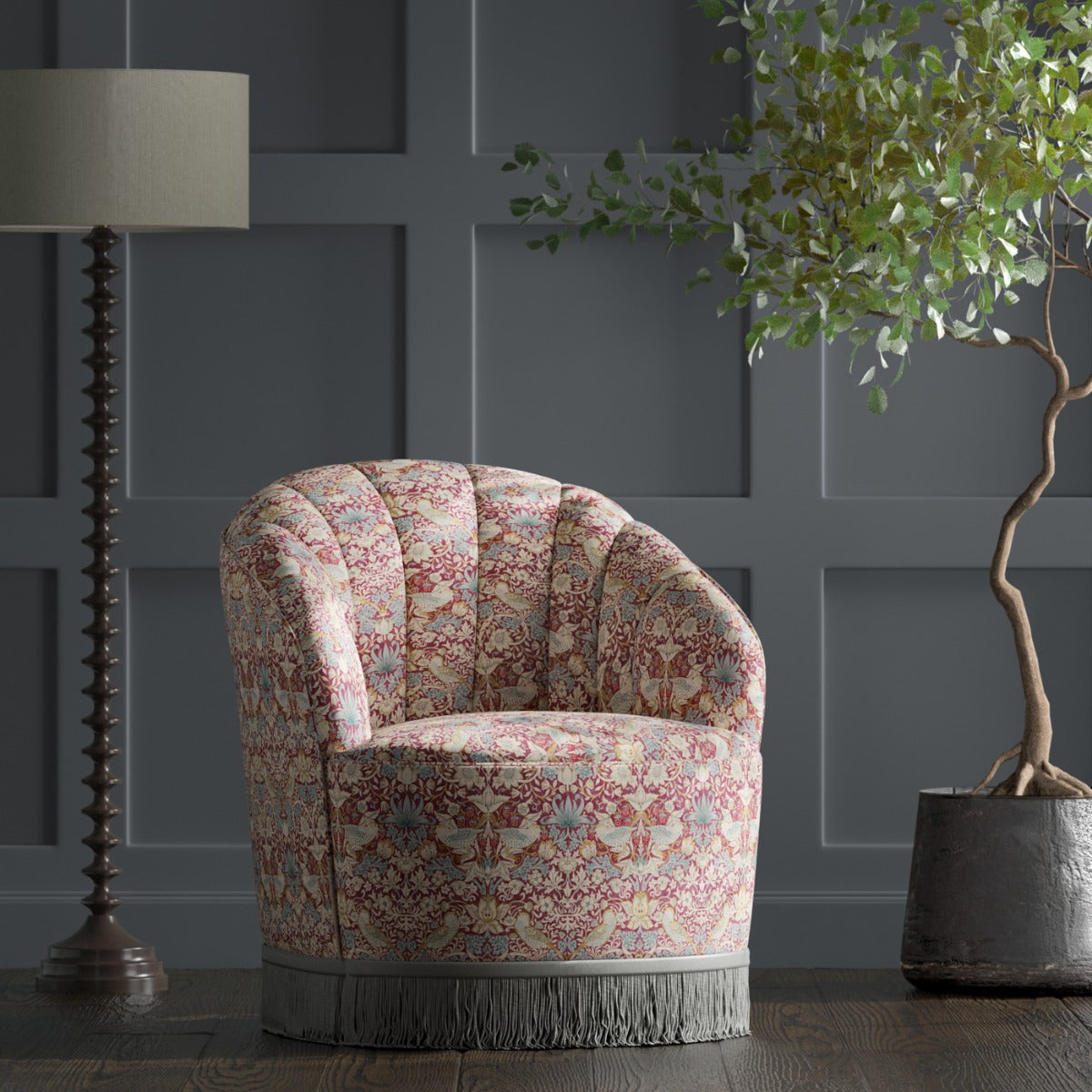 Clarke & Clarke Strawberry Thief Plum