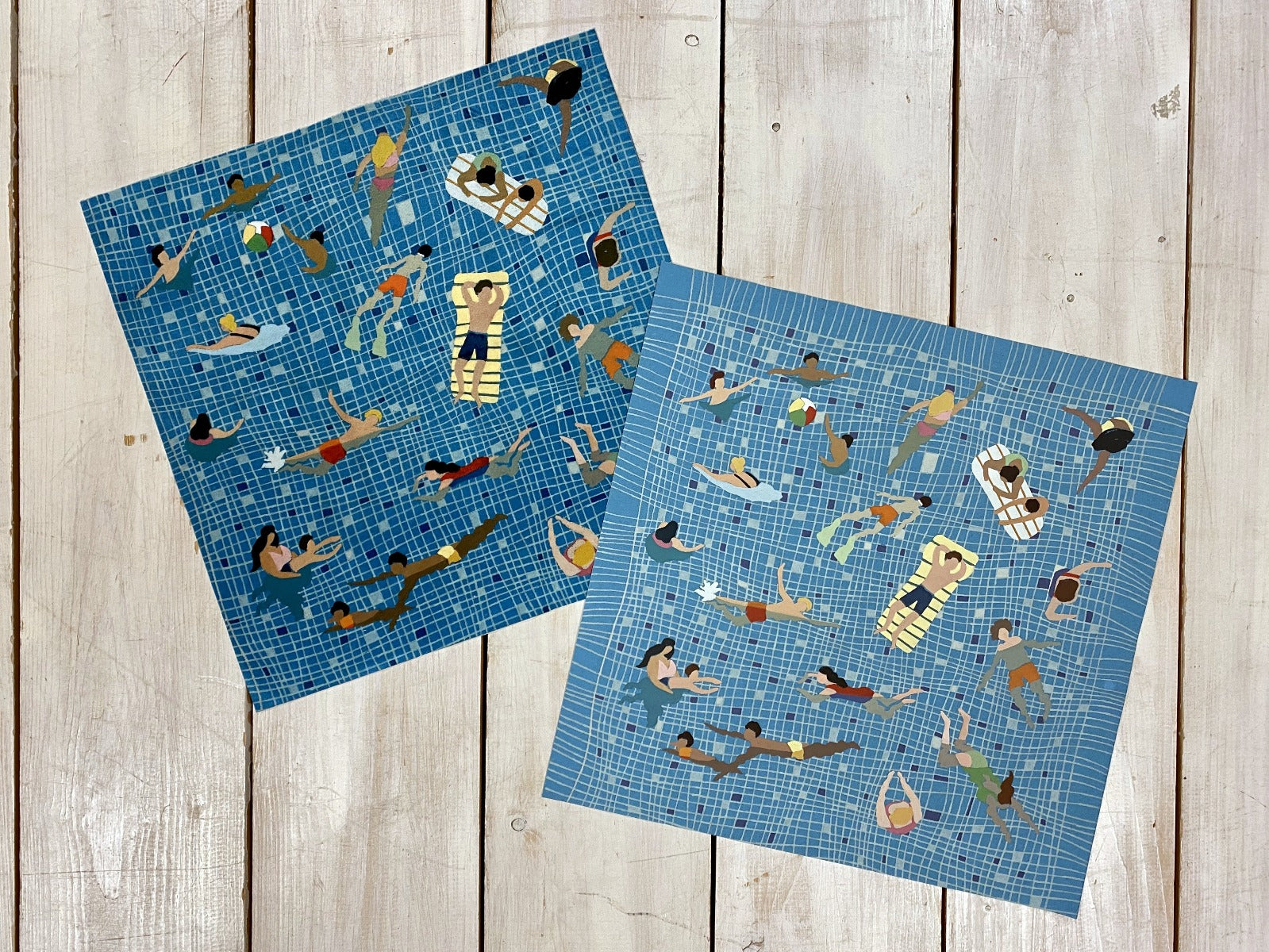 Swimmers Velvet Cushion Panel