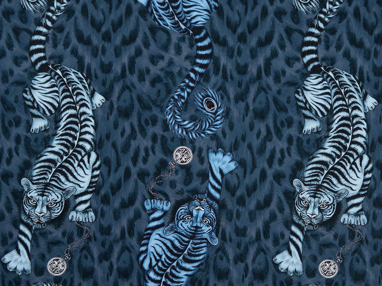 Clarke & Clarke Tigris Navy