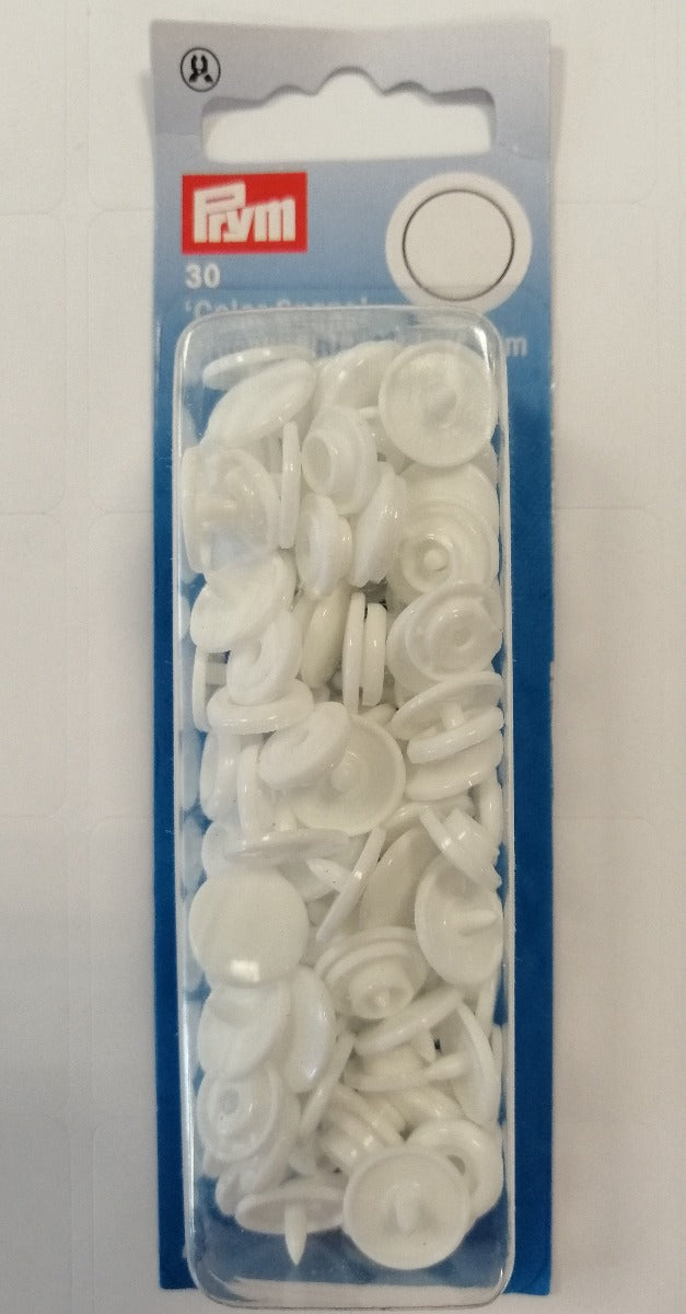 Prym Non Sew Colour Snap Fasteners White