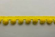 Yellow Velvet Pom Pom Trim