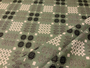S90 Sage Green Linen Look Welsh Blanket Print