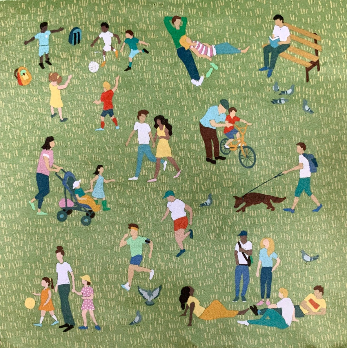 In the park  Velvet Cushion Panel
