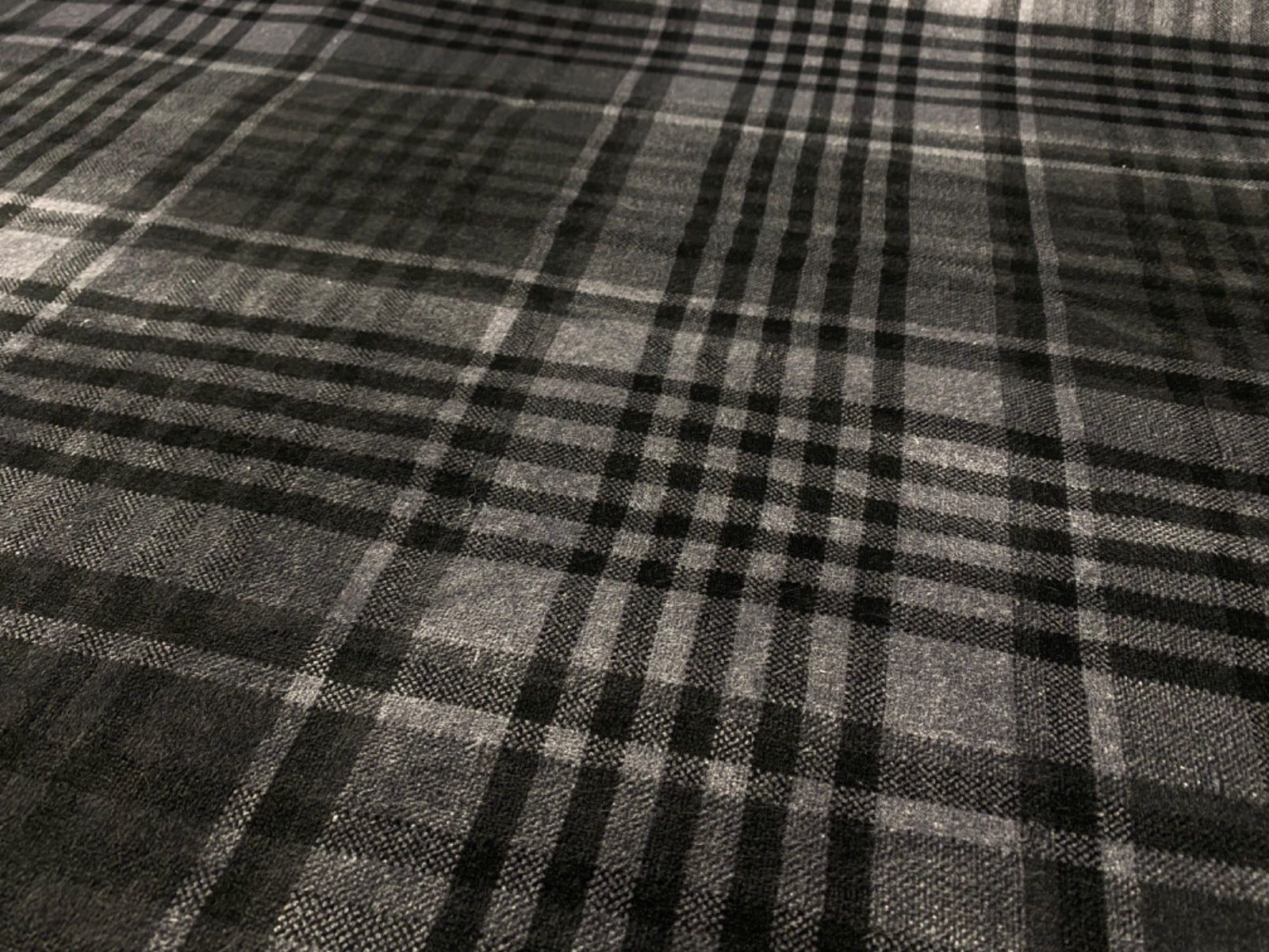 Tex Ex 2814 Heavy Check Upholstery Velvet Black Grey