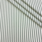 S122 French Woven Ticking Forest Green